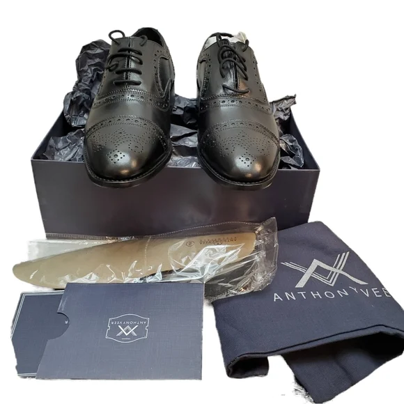 Anthony Veer Mens Ford Brogue Goodyear Oxford 9.5W